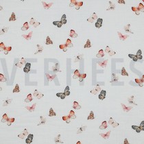 DOUBLE GAUZE DIGITAL BUTTERFLIES WHITE (thumbnail)