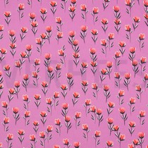 FINE POPLIN DIGITAL FLOWERS FUCHSIA (thumbnail)