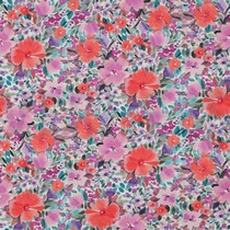 FINE POPLIN DIGITAL FLOWERS MAUVE (thumbnail)