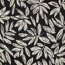 COTTON SATIN LEAVES BLACK (thumbnail)