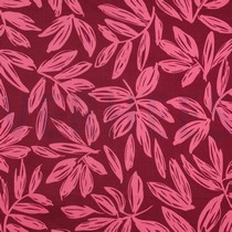 COTTON SATIN LEAVES BORDEAUX (thumbnail)