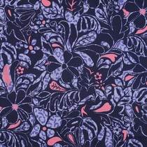 COTTON SATIN FLOWERS NAVY (thumbnail)