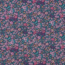 FINE POPLIN DIGITAL FLOWERS DARK PETROL (thumbnail)