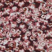 VISCOSE POPLIN STRETCH DIGITAL FLOWERS BORDEAUX (thumbnail)