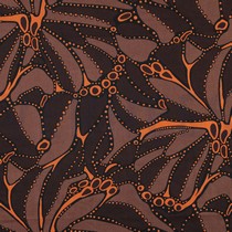 COTTON SATIN ABSTRACT DARK BROWN (thumbnail)