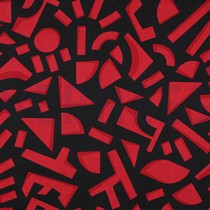 COTTON SATIN GEOMETRIC DARK RED (thumbnail)