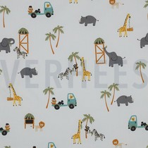 FINE POPLIN SAFARI ANIMALS WHITE (thumbnail)