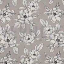 CANVAS DIGITAL FLOWERS TAUPE (thumbnail)