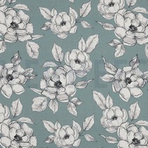 CANVAS DIGITAL FLOWERS DARK MINT (thumbnail)