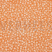 VISCOSE POPLIN STRETCH SMALL FLOWERS ORANGE (thumbnail)