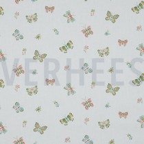 POPLIN DIGITAL BUTTERFLIES WHITE (thumbnail)