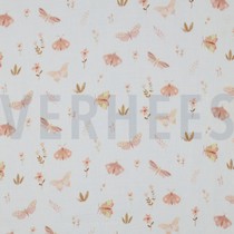 DOUBLE GAUZE DIGITAL BUTTERFLIES WHITE (thumbnail)