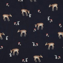 POPLIN DIGITAL FOREST ANIMALS NAVY (thumbnail)