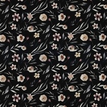 WAFFLE JERSEY DIGITAL FLOWERS BLACK (thumbnail)