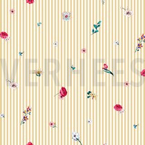 POPLIN DIGITAL FLOWERS WITH STRIPES LIGHT YELLOW (thumbnail)