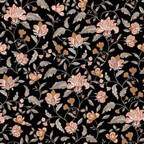 BAMBOO COTTON JERSEY FLOWERS BLACK (thumbnail)