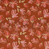 LINEN VISCOSE WASHED FLOWERS BRIQUE (thumbnail)