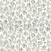 JERSEY DIGITAL FLOWERS AND LEAVES WHITE/GREEN (thumbnail)