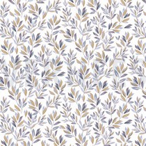 JERSEY DIGITAL FLOWERS AND LEAVES WHITE/LAVENDER (thumbnail)