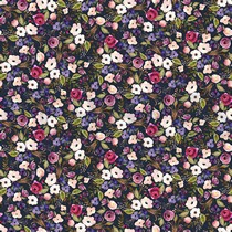 POPLIN DIGITAL FLOWERS NAVY (thumbnail)