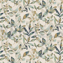 LINEN JERSEY DIGITAL LEAVES OLD GREEN/ OCHRE (thumbnail)