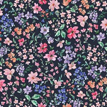 FRENCH TERRY DIGITAL FLOWERS NAVY (thumbnail)