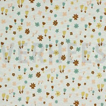 JERSEY MELANGE GLITTER SMALL FLOWERS ECRU MELANGE (thumbnail)