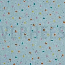 DOUBLE GAUZE RAINY DOTS LIGHT BLUE (thumbnail)