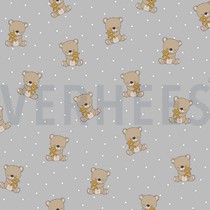 POPLIN GOTS SWEET BEAR LIGHT GREY (thumbnail)