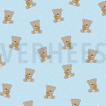 POPLIN GOTS SWEET BEAR LIGHT BLUE (thumbnail)