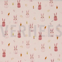 STRETCH TOWELING BUNNIES LIGHT ROSE (thumbnail)