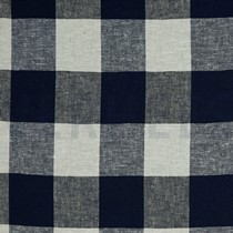 LINEN VISCOSE YARN DYED CHECK NAVY (thumbnail)