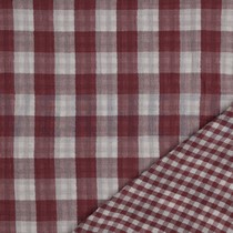 DOUBLE GAUZE DOUBLE SIDED CHECKS ROSEWOOD (thumbnail)