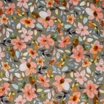 DOUBLE GAUZE DIGITAL FLOWERS TAUPE (thumbnail)