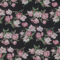 CHIFFON FLOWERS BLACK / PINK (thumbnail)