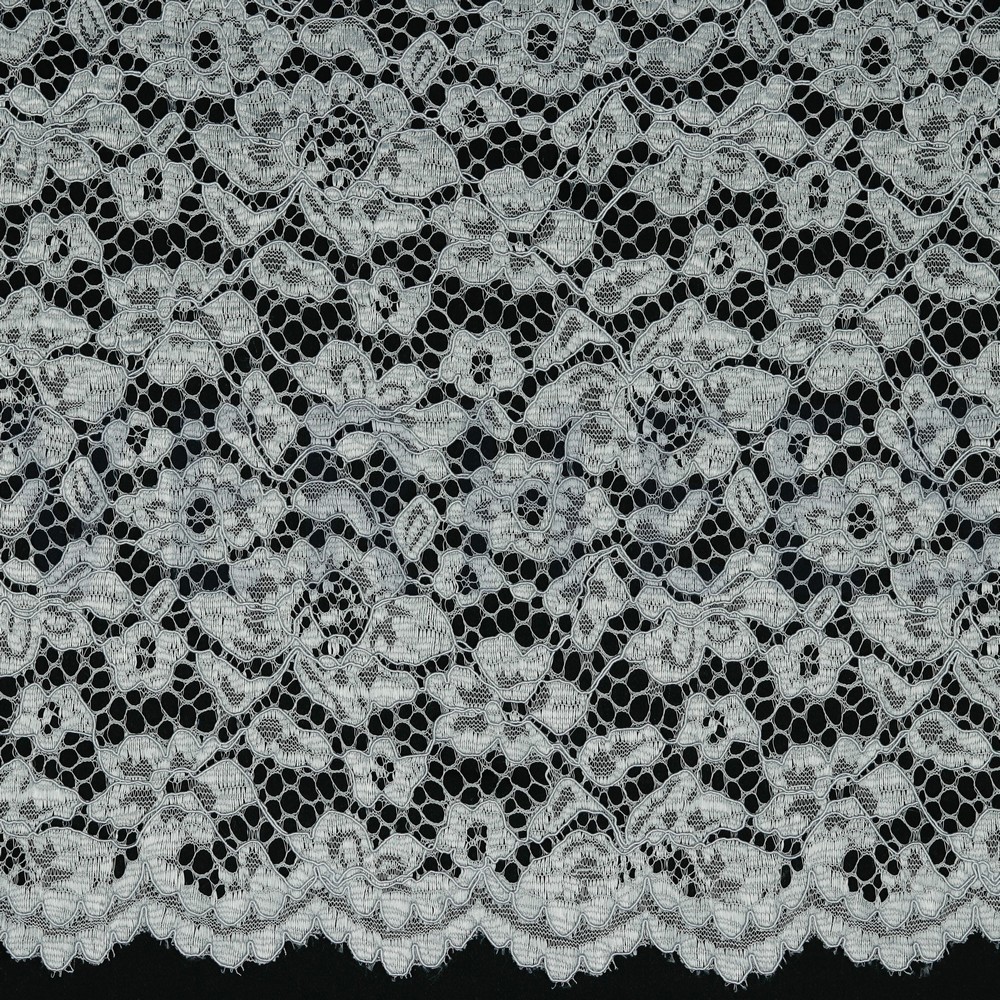 LACE BORDER 2 SIDES GREY