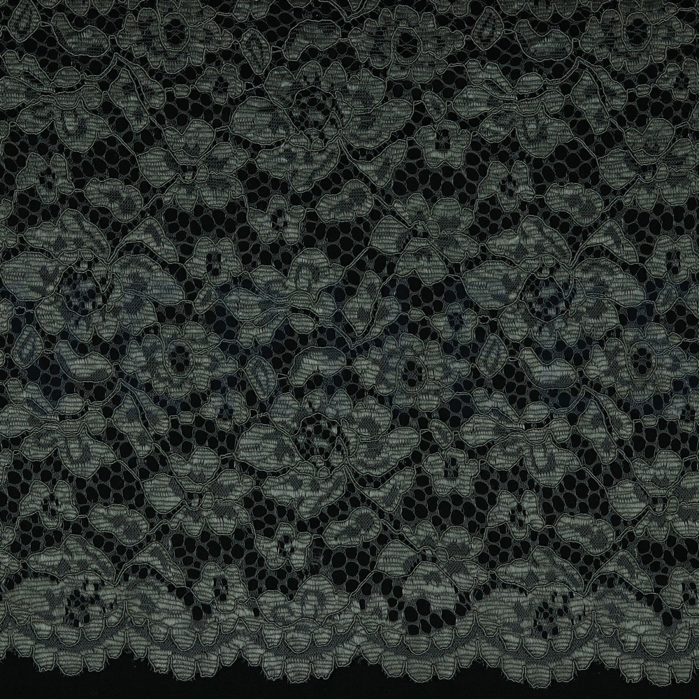 LACE BORDER 2 SIDES DARK GREY 