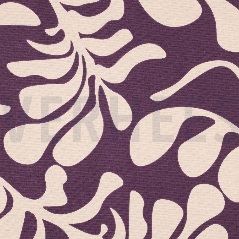 CANVAS VINTAGE LEAVES DARK PURPLE