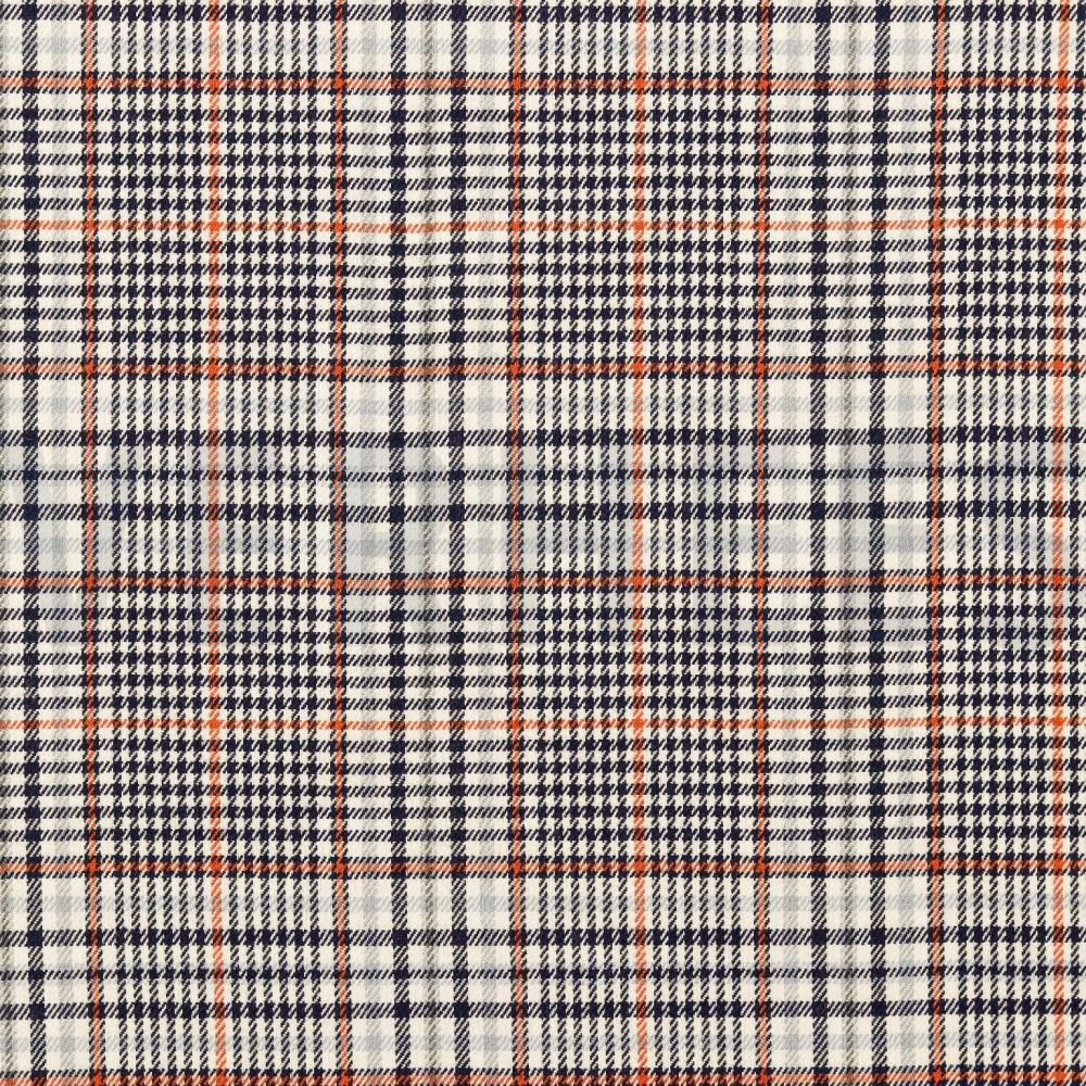 TARTAN CHECK ECRU/NAVY/ORANGE