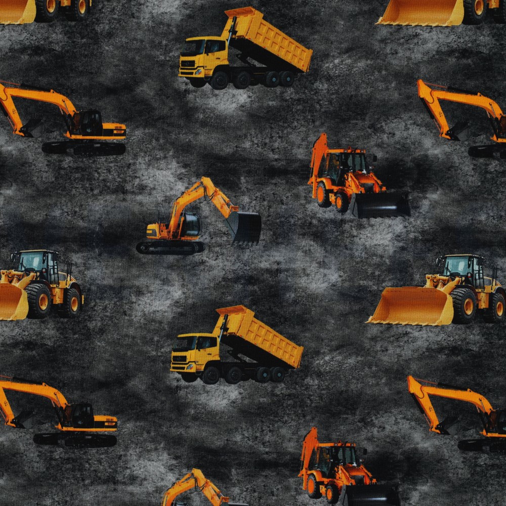 JERSEY DIGITAL CONSTRUCTION VEHICLES BLACK