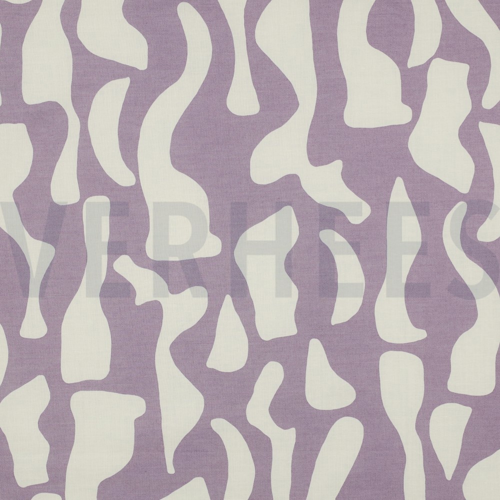 COTTON VOILE ABSTRACT MAUVE