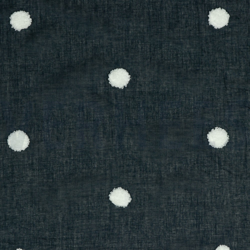 COTTON VOILE DOTS NAVY / WHITE