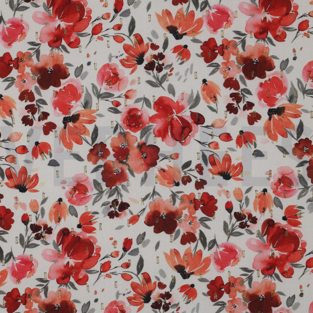 VISCOSE LUREX DIGITAL FLOWERS ECRU