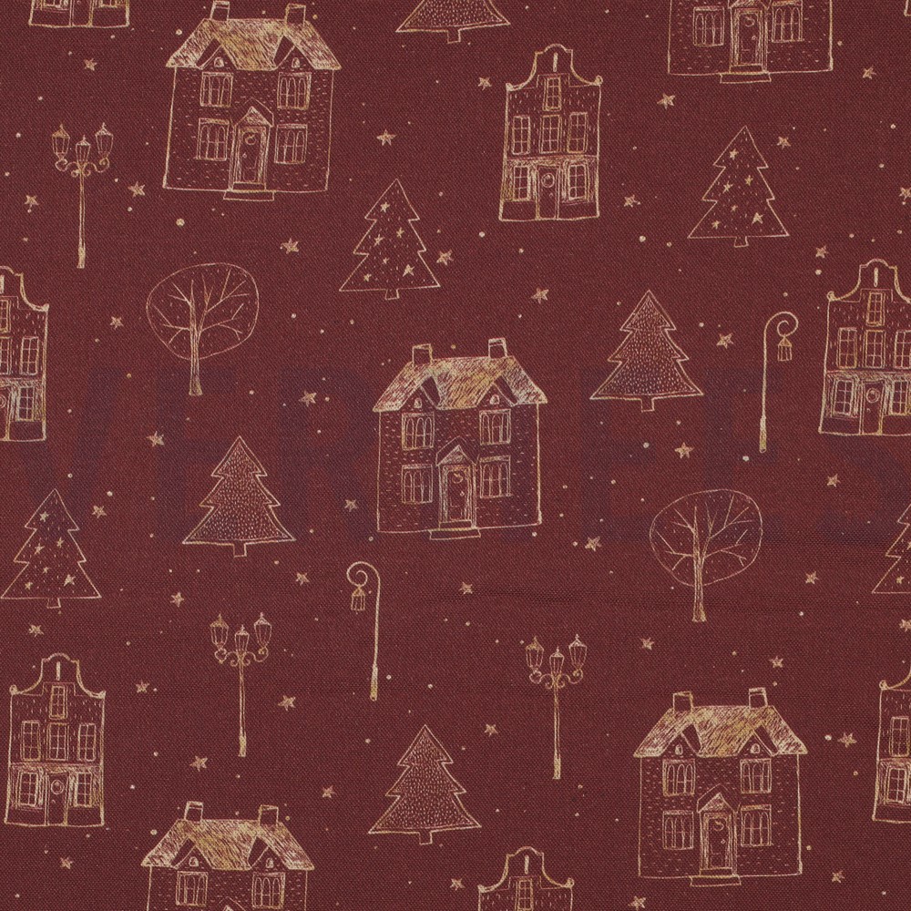 CANVAS DIGITAL CHRISTMAS HOME BORDEAUX