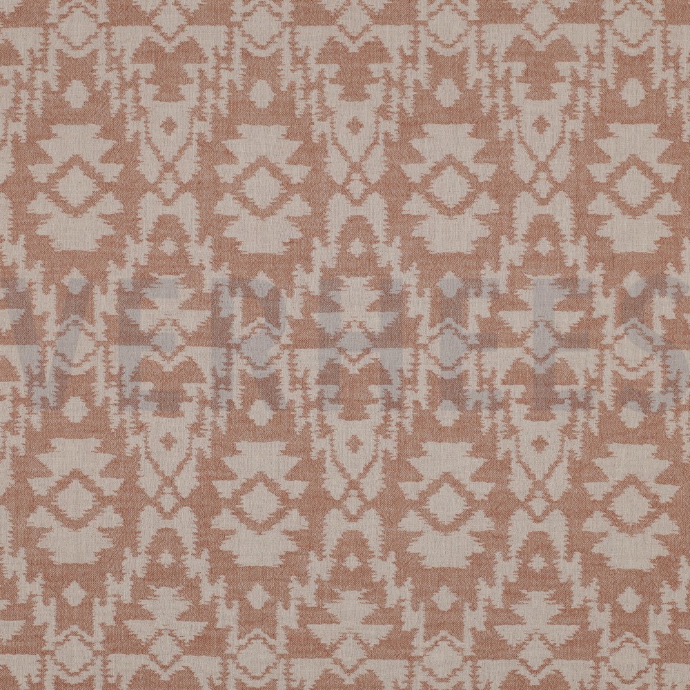 DOUBLE GAUZE JACQUARD AZTEC COGNAC