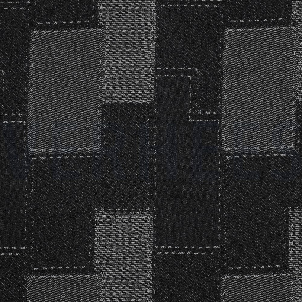 JEANS JACQUARD PATCHWORK BLACK