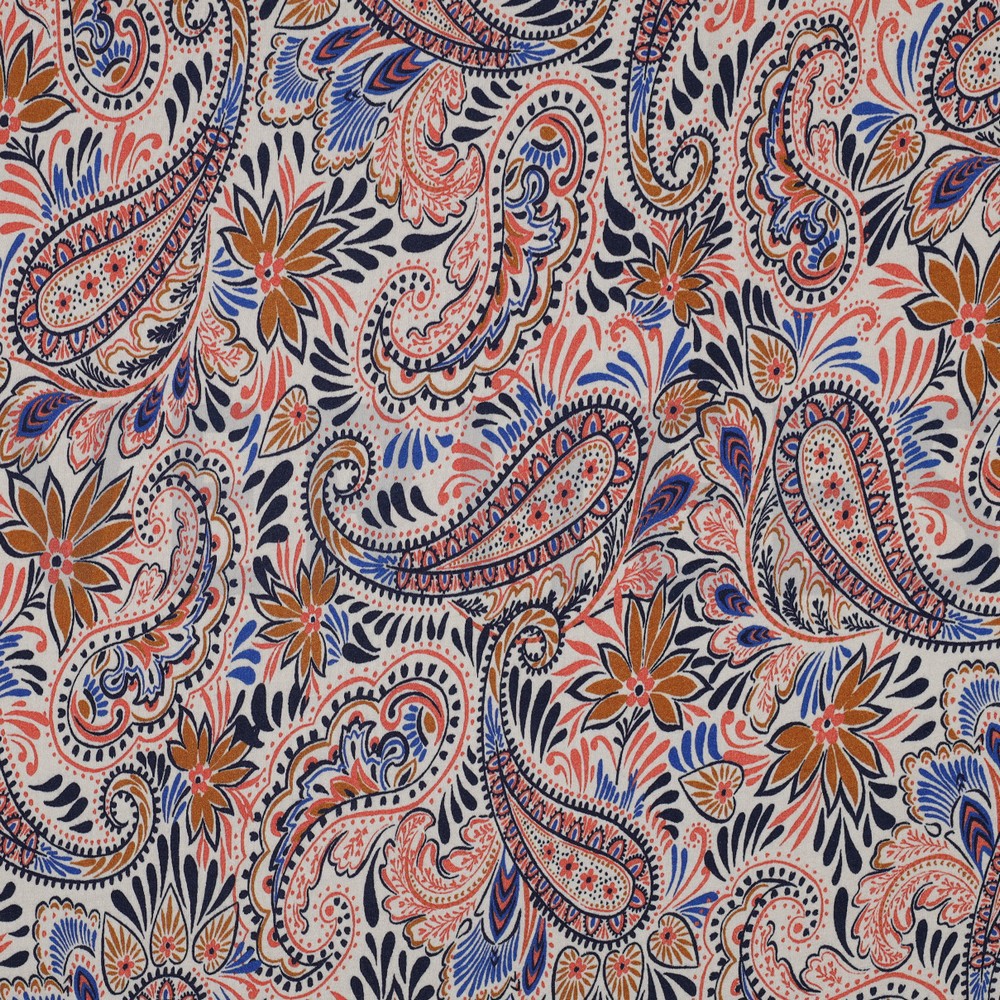 VISCOSE JERSEY DIGITAL PAISLEY ORANGE (hover)