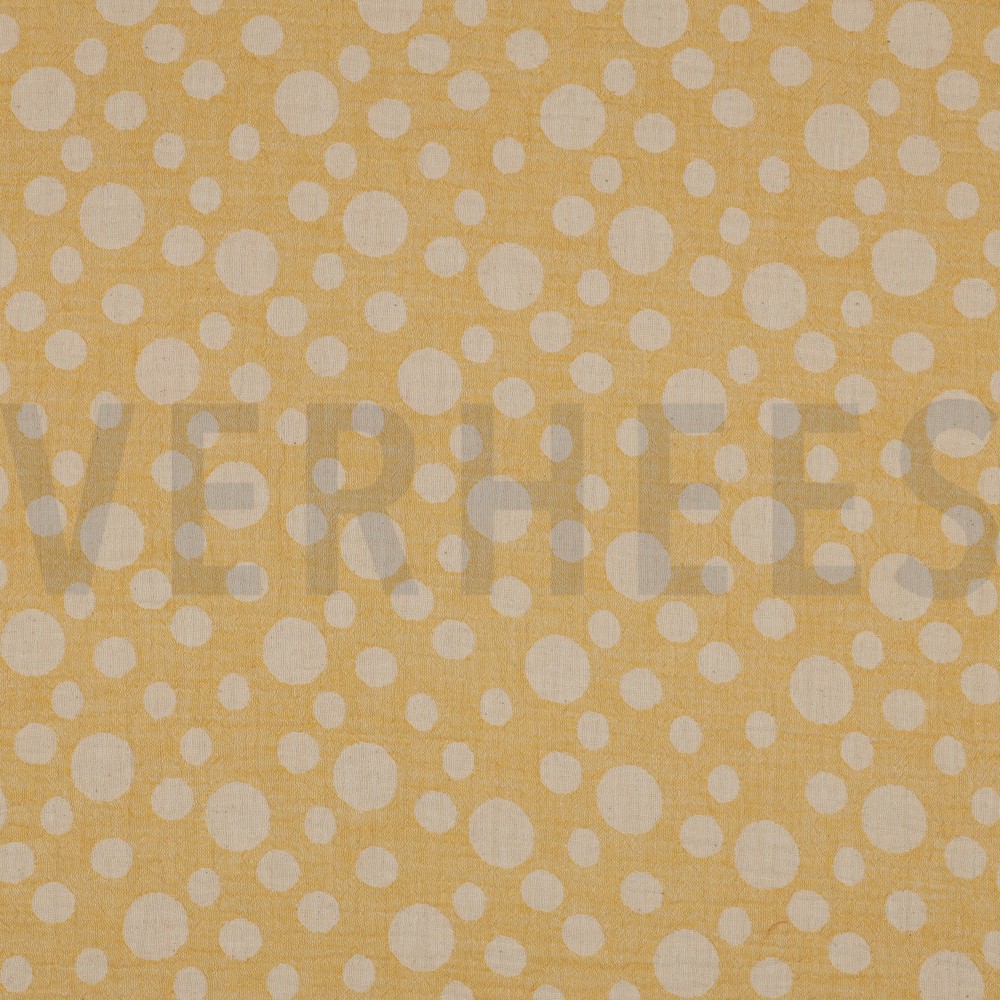 DOUBLE GAUZE JACQUARD DOTS DARK YELLOW