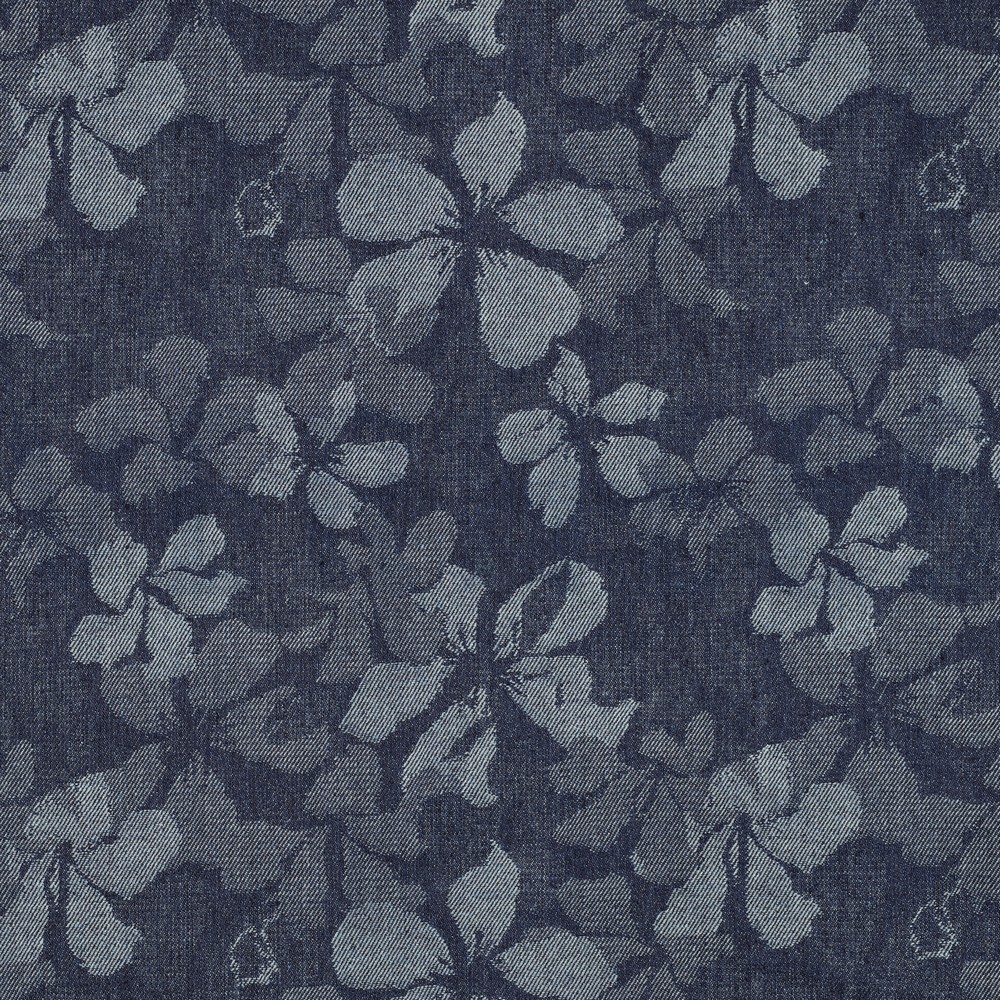 DENIM JACQUARD FLOWERS INDIGIO