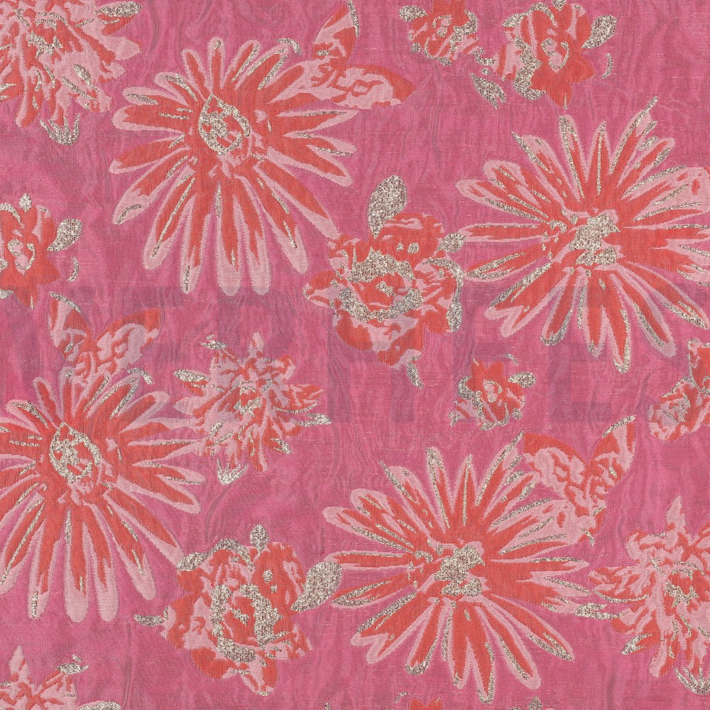 JACQUARD FLOWERS PINK / ORANGE